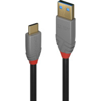 Lindy 1.5m USB 3.2 Type A to C Cable, 10Gbps, 5A, PD, Anthra Line