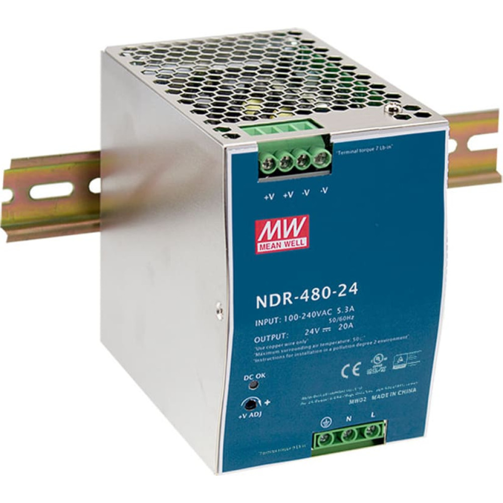 Level One LevelOne POW-4861 barošanas avotu vienība 480 W Zils, Sudrabs