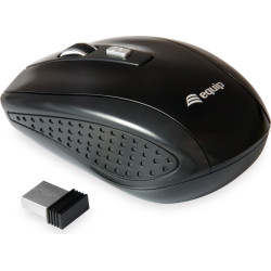 Equip Optische Maus kabellos USB Travel 4 Tasten R+L schwarz