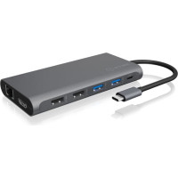 Icy Box IB-DK4050-CPD Vadu USB 3.2 Gen 1 (3.1 Gen 1) Type-C Antracīts