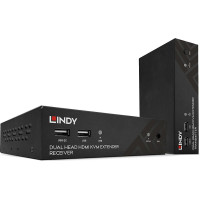 Lindy 100m HDBaseT Cat.6 Dual Head HDMI, USB, IR & RS-232 KVM Extender