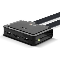 Lindy 2 Port DisplayPort 1.2, USB-C Cable KVM Switch