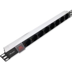 Equip Steckdosenleiste 19"(1HE)8fach Schukon. 1.8m Alu Sch