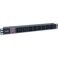 Equip 333316 energosadales vienība, PDU 8 Maiņstrāvas izvade (-s) 1U Melns