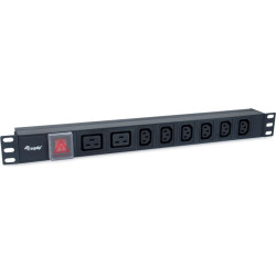 Equip 333316 energosadales vienība, PDU 8 Maiņstrāvas izvade (-s) 1U Melns