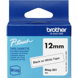 Brother Schriftband Brother 12mmx4m schwarz/weiß BTAG-231