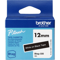 Brother Schriftband Brother 12mmx4m weiß/schwarz BTAG-335