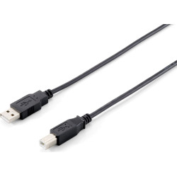 Equip USB Kabel 2.0 A-B St/St 1.8m schwarz Polybeutel