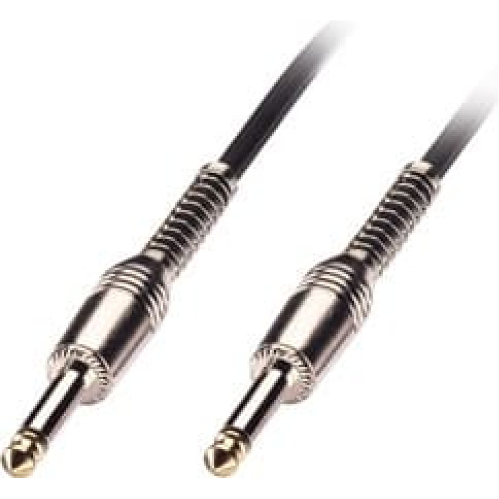 Mono Audio kabelis 6.3mm, straight, M/M, melns, 6.0m