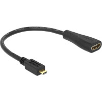 Delock Cable High Speed HDMI with Ethernet - HDMI Micro-D male > HDMI-A female 23 cm