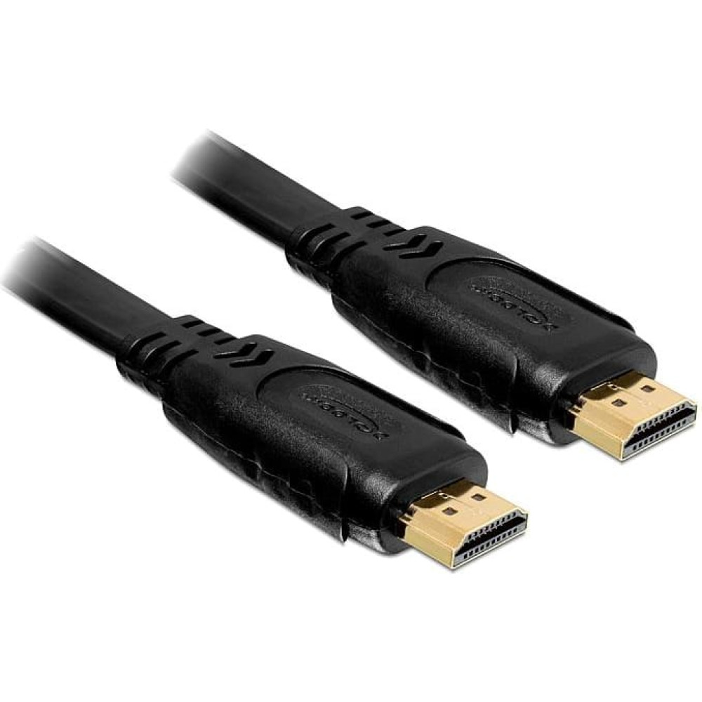 Delock Cable High Speed HDMI with Ethernet – HDMI A male > HDMI A male flat 1 m