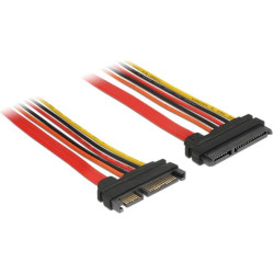 Delock Extension cable SATA 6 Gbs 22 pin plug  SATA 22 pin receptacle (3.3 V + 5 V + 12 V) 10 cm