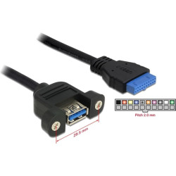 Delock Cable USB 3.0 pin header female > 1 x USB 3.0-A female