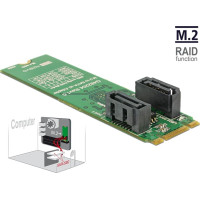 Delock Converter M.2 Key B+M male > 2 x SATA 7 pin male with RAID