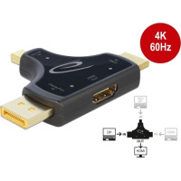 Delock 3 in 1 Monitor Adapter with HDMI / DisplayPort / mini DisplayPort in to HDMI out with 4K 60 Hz