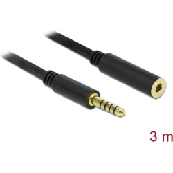 Delock Extension Cable Stereo Jack 4.4 mm 5 pin male to female 3 m black