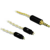 Delock Audio Cable 3.5 mm 4 pin stereo jack male to 2 x 2 pin male 1.25 m