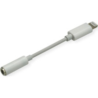 Audio adapteris Lightning > 3.5mm 4pin, M/F, balts, 13cm, Roline