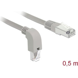 Delock Network cable RJ45 Cat.5e SF/UTP downwards angled / straight 0.5 m
