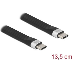 Delock USB 3.2 Gen 2 FPC Flat Ribbon Cable USB Type-C™ to USB Type-C™ 13.5 cm PD 3 A E-Marker