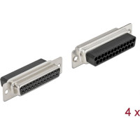 Delock D-Sub 25 pin crimp female, metal, 4 pieces