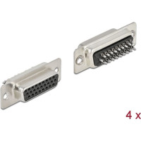 Delock D-Sub HD 26 pin female metal, solder version, 4 pieces