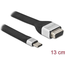 Delock FPC Flat Ribbon Cable USB Type-C™ to VGA (DP Alt Mode) 13 cm