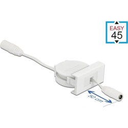 Delock Easy 45 Module Power Retractable Cable DC 5.5 x 2.1 mm female / female white