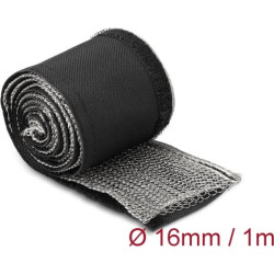 Delock EMI Shielding braided sleeve with hook-and-loop fastener heat resistant 1 m x 16 mm black
