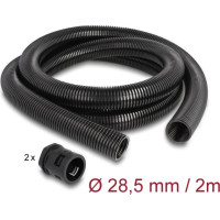 Delock Cable protection sleeve 2 m x 28.5 mm with 2 x PG21 conduit fitting set black