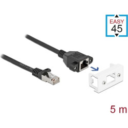 Delock Network Extension Cable for Easy 45 Module S/FTP RJ45 plug to RJ45 jack Cat.6A 5 m black