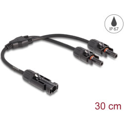 Delock DL4 Solar Splitter Cable 1 x male to 2 x female 30 cm black