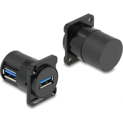 Delock D-Type Module USB 2.0 Type-A female to female 90° angled