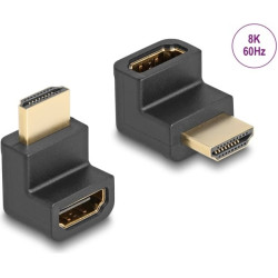 Delock High Speed HDMI with Ethernet Adapter male to female angled 8K 60 Hz black