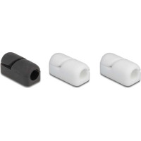 Delock Cable holder self-closing and self-adhesive 3 pieces black / white