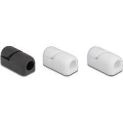 Delock Cable holder self-closing and self-adhesive 3 pieces black / white