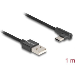 Delock USB 2.0 Cable Type-A male to USB Type-C™ male angled 1 m black