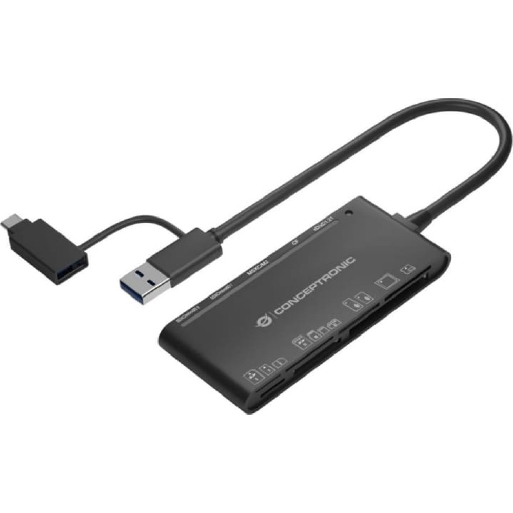 Conceptronic StreamVault BIAN03B karšu lasītājs USB 3.2 Gen 1 (3.1 Gen 1) Type-A Melns