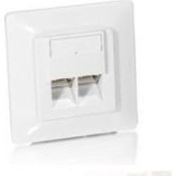 Equip Unterputzdose +Frontplatte 2xRJ45 Cat5e 45°   RAL 1013