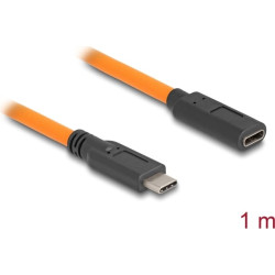 Delock USB 5 Gbps Cable USB Type-C™ male to USB Type-C™ female for tethered shooting 1 m orange