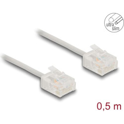 Delock RJ45 Network Cable Cat.6 UTP Ultra Slim 0.5 m grey with short plugs