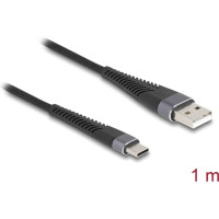 Delock USB 2.0 Cable USB Type-A male to USB Type-C™ male with extended bend protection 1 m
