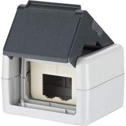 Metz Connect Modul IP44 AP-Gehäuse grau unbestückt für 2 Module