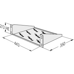 Apranet Fachboden 2 HE (BxT) 443x350mm, max. 12kg