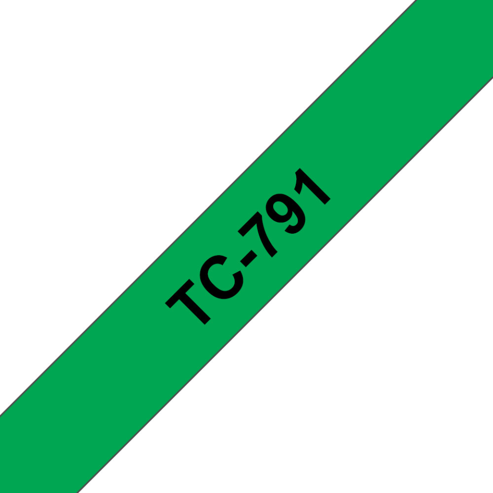 Brother TC-791 marķēšanas lenta Melns uz zaļa
