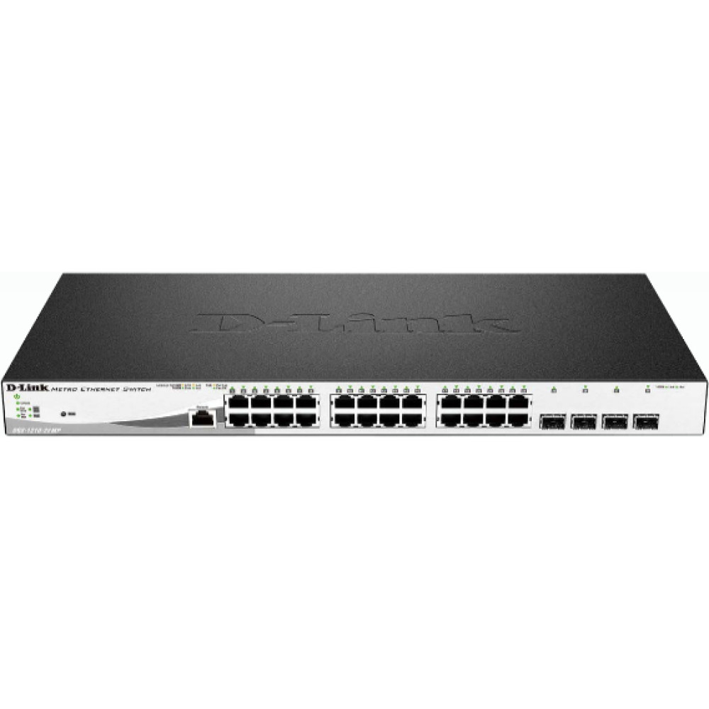 D-Link DGS-1210-28MP/E tīkla pārslēgs Vadīts L2 Gigabit Ethernet (10/100/1000) Power over Ethernet (PoE) 1U Melns, Pelēks