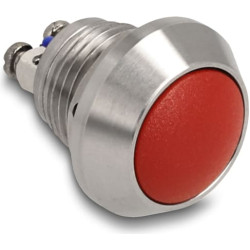 Delock Push Button for Installation 12 mm 2 x Screw Terminal red
