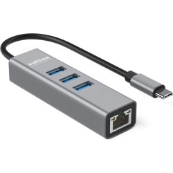Roline USB Type C to Gigabit Ethernet Converter + Hub 3x