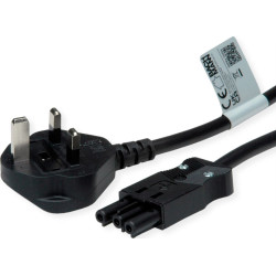 Bachmann Zuleitung H05VV-F 3G 1,5mm² 5m, Schwarz, UK-Stecker 13A Install.kupplung