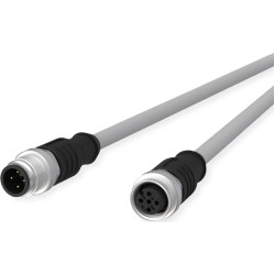Metz Connect M12 Sensor-/Aktorleitung, A-kodiert, M12 Stecker gerade - M12 Buchse gerade, grau, 2 m